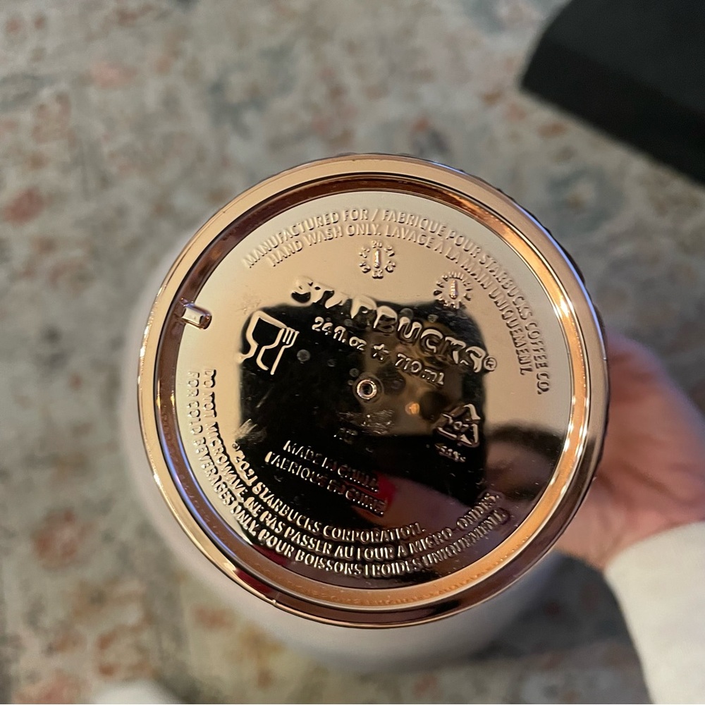 NWOT Starbucks 2023 Winter Holiday Jeweled 24oz Tumbler Cold Cup - Rose Gold - Picture 6 of 7